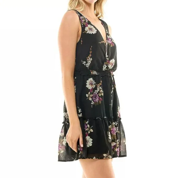 Speechless Black Floral Sleeveless Skater Dress Size XXL - Picture 2 of 7